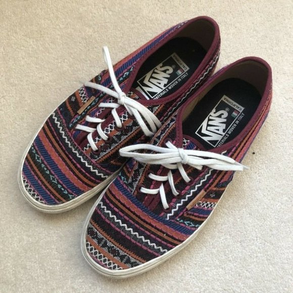 Vans Italian Weave Sneakers Canvas Lace Up Skate Tribal Ethnic - Picture 4 of 9
